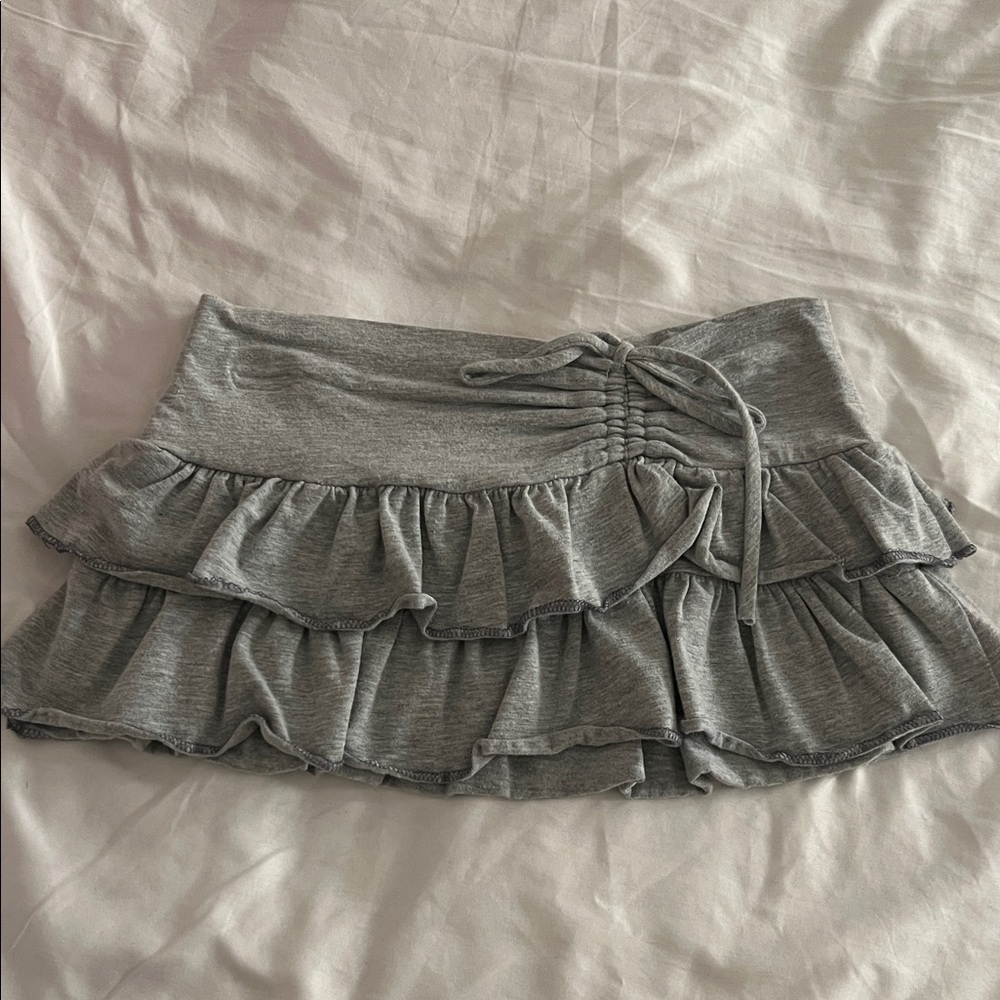 Gray Ruffled Women's Skirt
